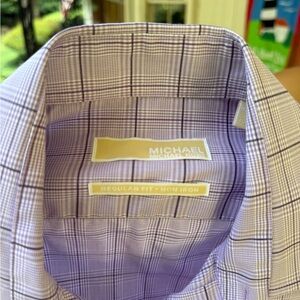 MICHAEL Michael Kors Purple Checkered Men's Dress Shirt